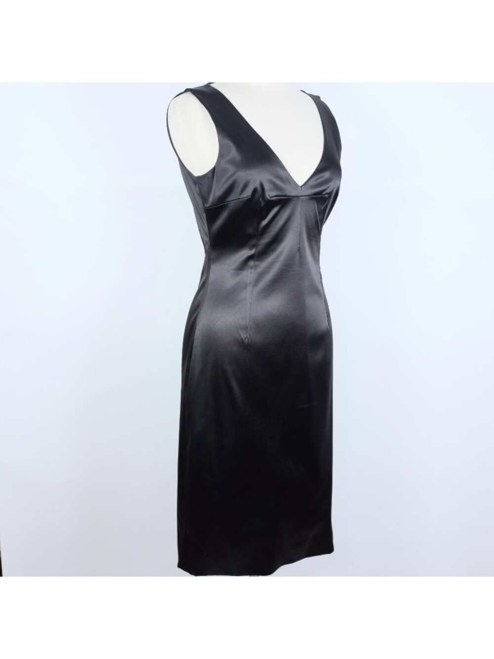 Dolce&Gabbana stretch dress 48 US 12 black satin bodycon